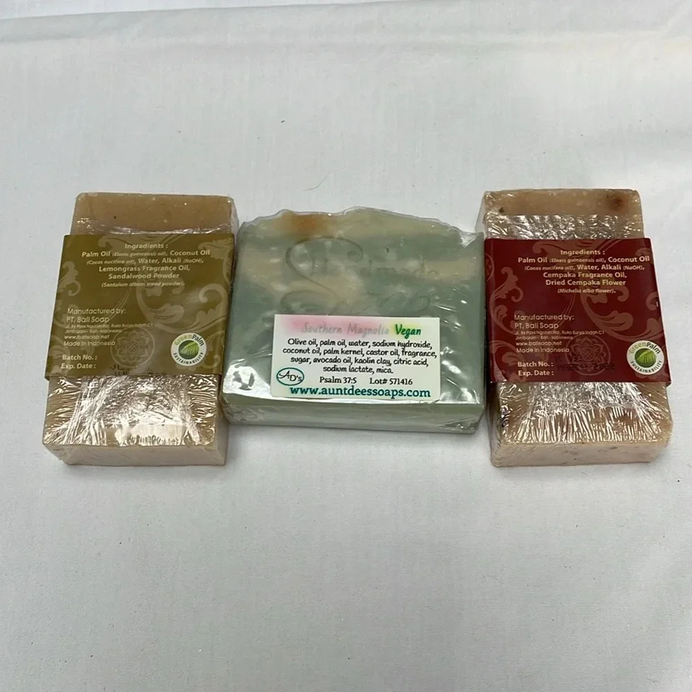 NWOT 3 soap cleansing bars.  Southern Magnolia, lemongrass and Cempaka.